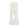 thumbnail image 7 of WTOBBY Women's Thin Wide Leg Pants with High Waist, Casual Work Pants with Flowy Design and Back Pockets, Comfortable Trousers for Women, Ideal for Office and Casual Wear,White S, 7 of 7