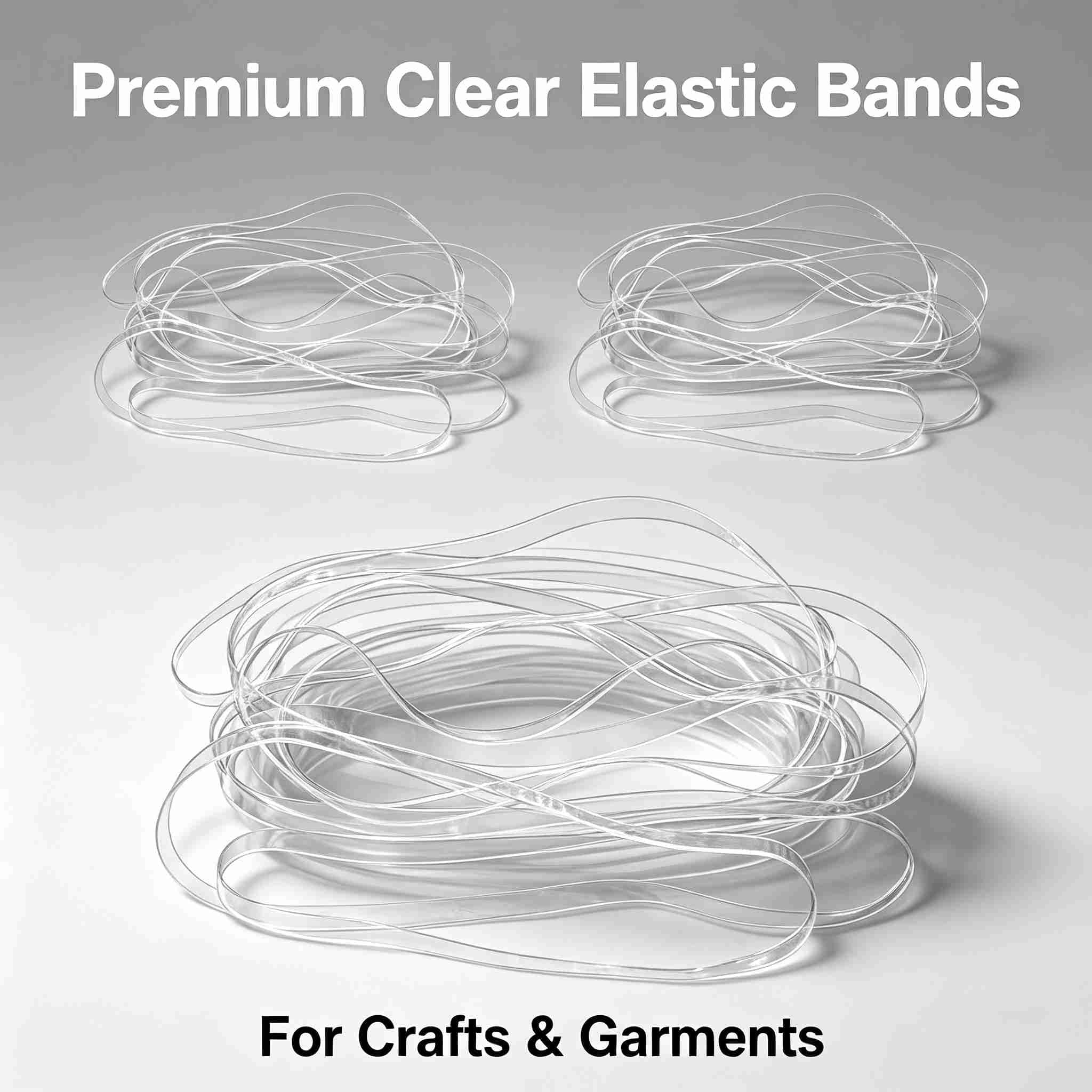 200Pcs Clear Large Rubber Bands, 400x5mm Elastic Stretchable Rubber Bands Heavy Duty Transparent Band for Home Office Crafts