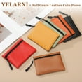 thumbnail image 3 of Monedero de Cuero Uxcell, Pequeño con Cremallera, Soporte Portátil para Tarjetas, 4.7in & Amarillo & Cuero PU, 3 of 7