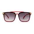 thumbnail image 1 of Kids Child Size Luxe Plastic Semi Rimless Rectangular Racer Sunglasses Red Smoke, 1 of 4
