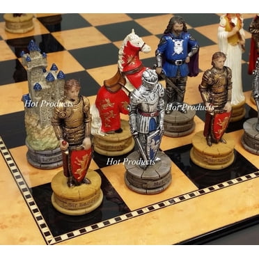 Medieval Times Crusades White And Blue Knights Chess Set Hand Desertcart Botswan