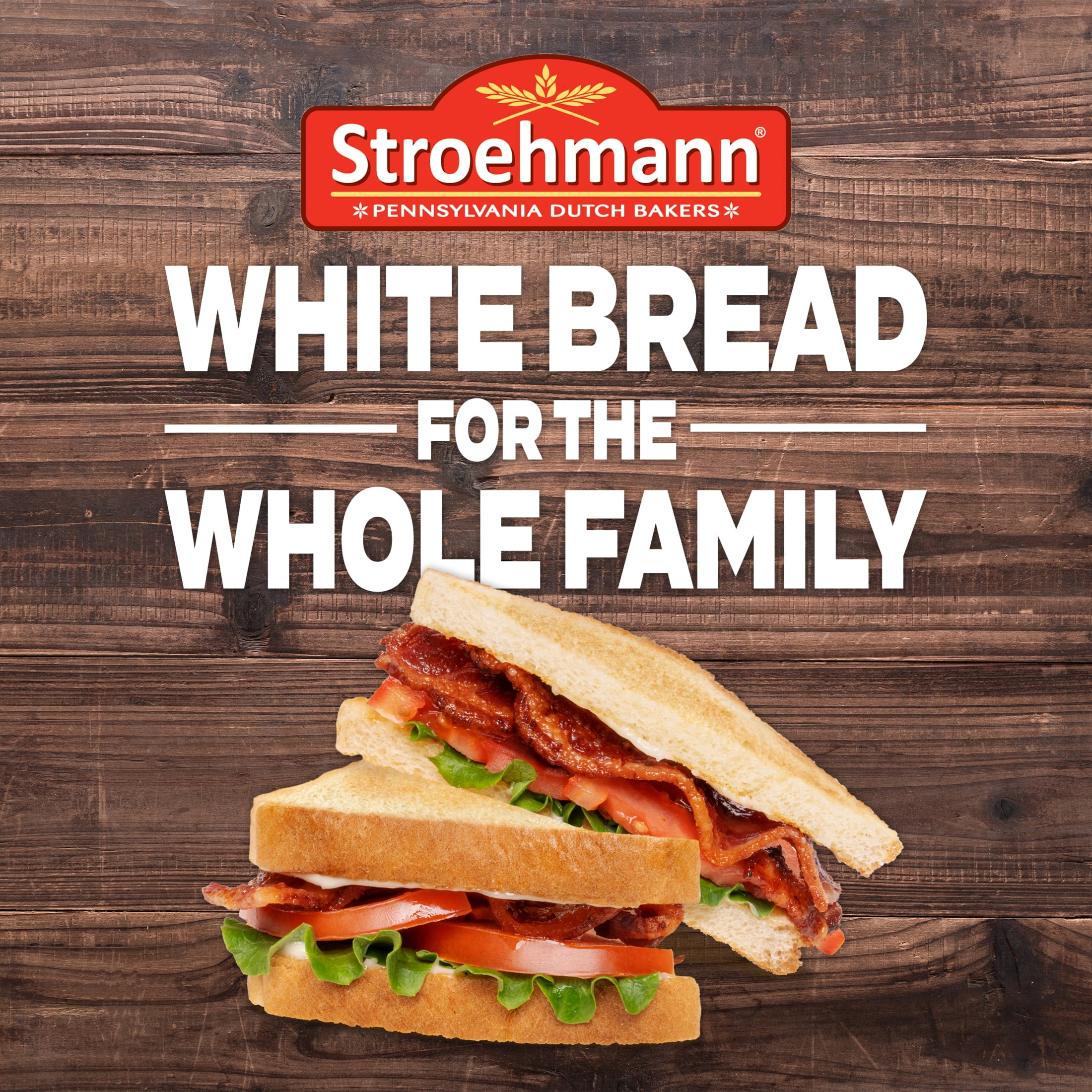 Stroehmann Ranch White Bread, 20 oz, Plain White Bread, Bag