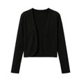 thumbnail image 5 of BODOAO Women's Long Sleeve Cropped Cardigan Open Front Bolero Shrug Lightweight Knit Cover Up, Soft Fitted Layering Sweater for Dresses Office Casual Wear Black L, 5 of 5