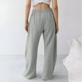 thumbnail image 5 of Wide Leg Sweatpants for Women Mid Waist Drawstring Pocketed Loose Baggy Pants Solid Color Casual Sport Trousers (XL, Gray), 5 of 7