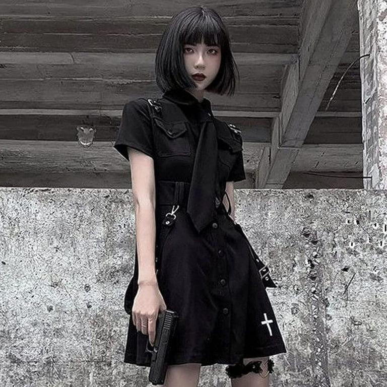 Goth Maid Dress Kawaii Gothic Milkmaid Lolita Outfit Cosplay