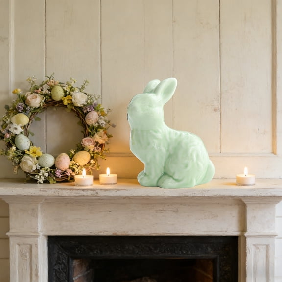 Easter Bunny Shaped White Bunny Cute Home Decoration Ceramic Crafts Small Ornaments