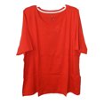 thumbnail image 1 of Isaac Mizrah Live! Essentials Haut à Manches Coudées en Coton Pima Firecracker Rouge 2X, 1 of 2