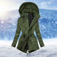 thumbnail image 2 of Vedolay Warm Winter Jacket Button Plush Tops Hooded Loose Cardigan Coat Winter Jacket Army Green,XL, 2 of 4