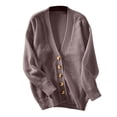 thumbnail image 4 of Women's Autumn And Winter Solid Color Temperament Sweater Jacket Knitted Cardigan Loose Sweaters for Women Cardigan Sweater Button up Women Knit Cardigan Long Cute Sweaters Kimono Cardigans for Women, 4 of 8