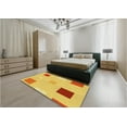 thumbnail image 4 of Ahgly Company Indoor Round Patterned Neon Orange Area Rugs, 5' Round, 4 of 6