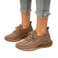 thumbnail image 2 of Domzle Women's Walking Shoes Slip On Tennis Sneakers Gym Workout Lightweight Non Slip Mesh Breathable Running Shoes for Women Light Brown, 2 of 7