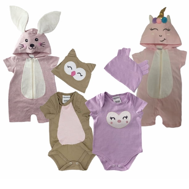 Kit 4 Pañaleros Animalito Kiss Coneja, Buas, Unicornio Talla 12 meses Kiss Ropa de Recién Nacido