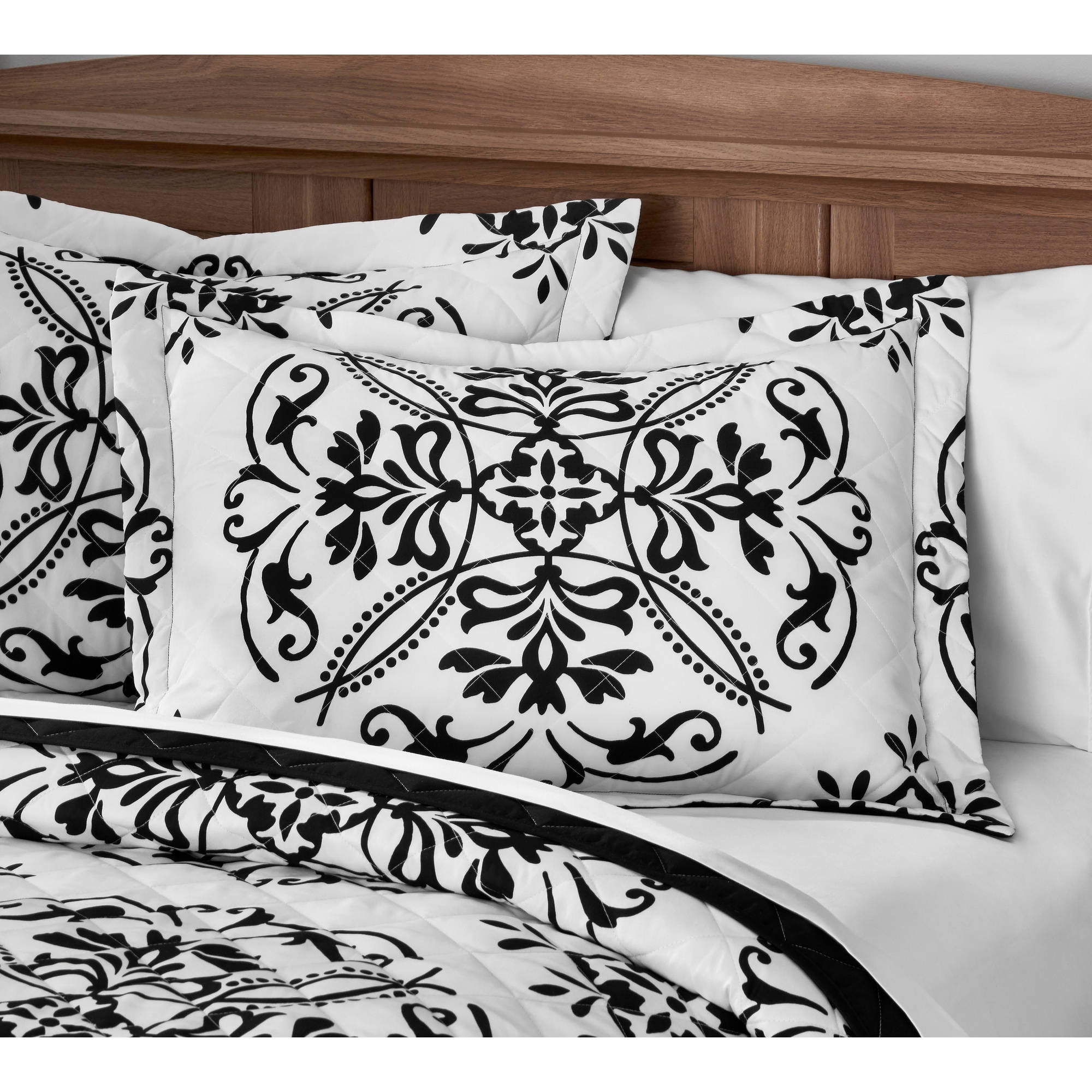 Mainstays Classic Leaf Damask Patterned Sham Collection