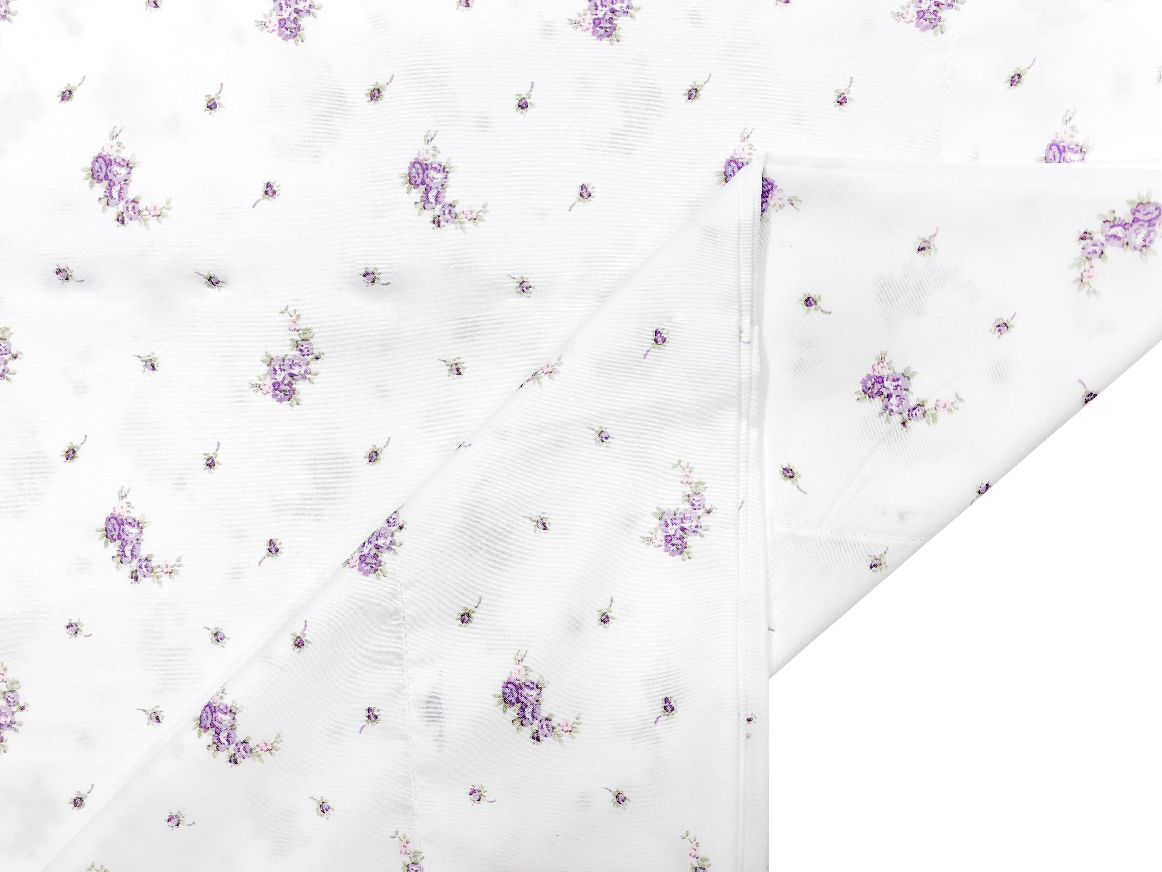 Simply Shabby Chic Lavender Calico Floral 4-Piece Soft Washed Microfiber Sheet Set, King
