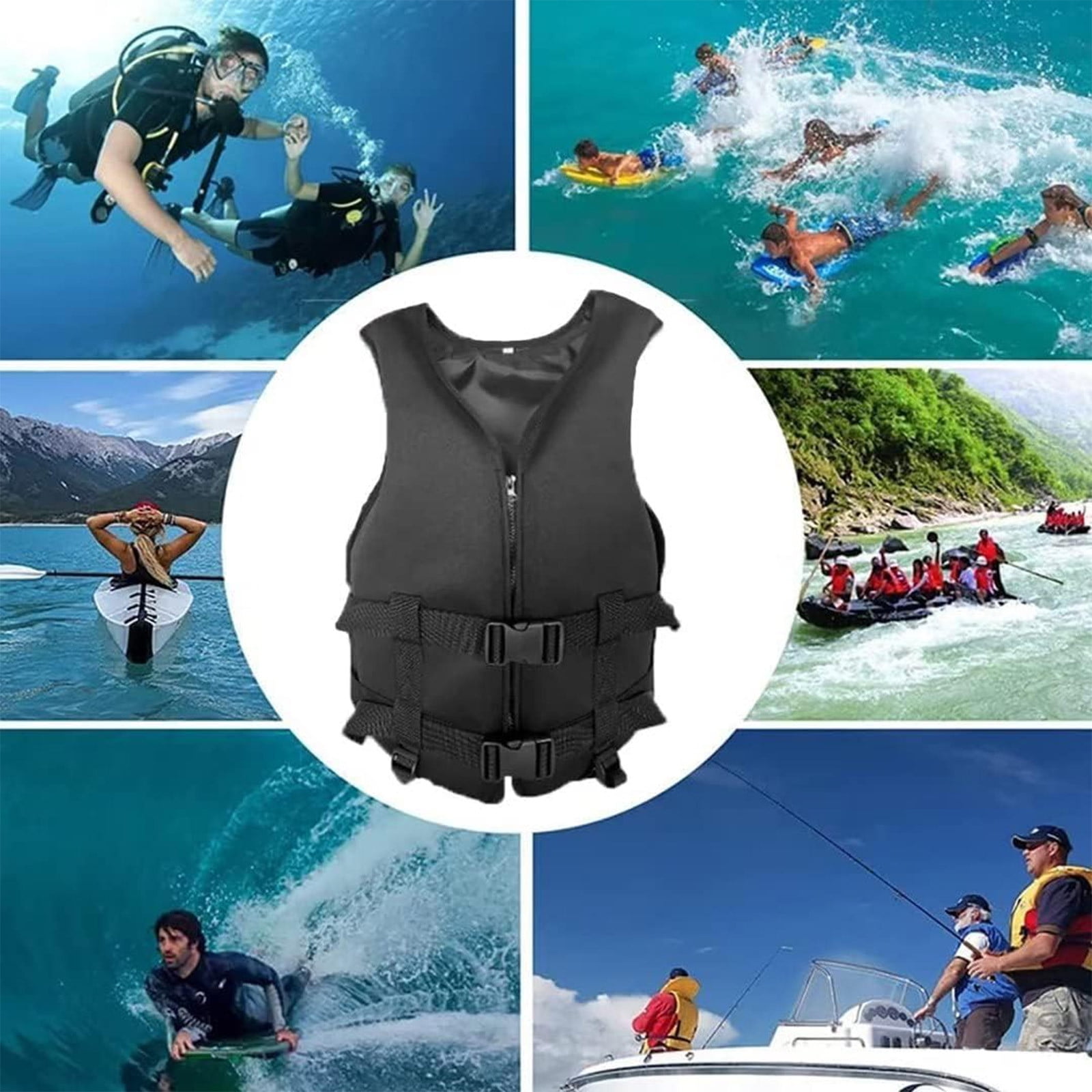 Adult Kayak Vest High Buoyancy Swim Vest Women's Men's Adjustable Safety Jacket Great For Boating, Swimming, Watersports, & More