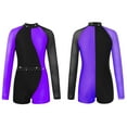 thumbnail image 5 of iEFiEL Girls One-piece Dance Jumpsuit Leopard Prints Open Back Gymnastics Dance Leotard Purple 14, 5 of 6