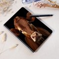thumbnail image 4 of Spiral Notebook,College Ruled Journal,8.26" x 5.71" 50 Sheets/100 Pages,2 Pack - Cute Brown Cow on Black Background, 4 of 7