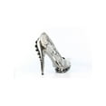 thumbnail image 4 of Hades Shoes H-Predator Platform Heel Steampunk Patent Pump Pewter / 10, 4 of 5