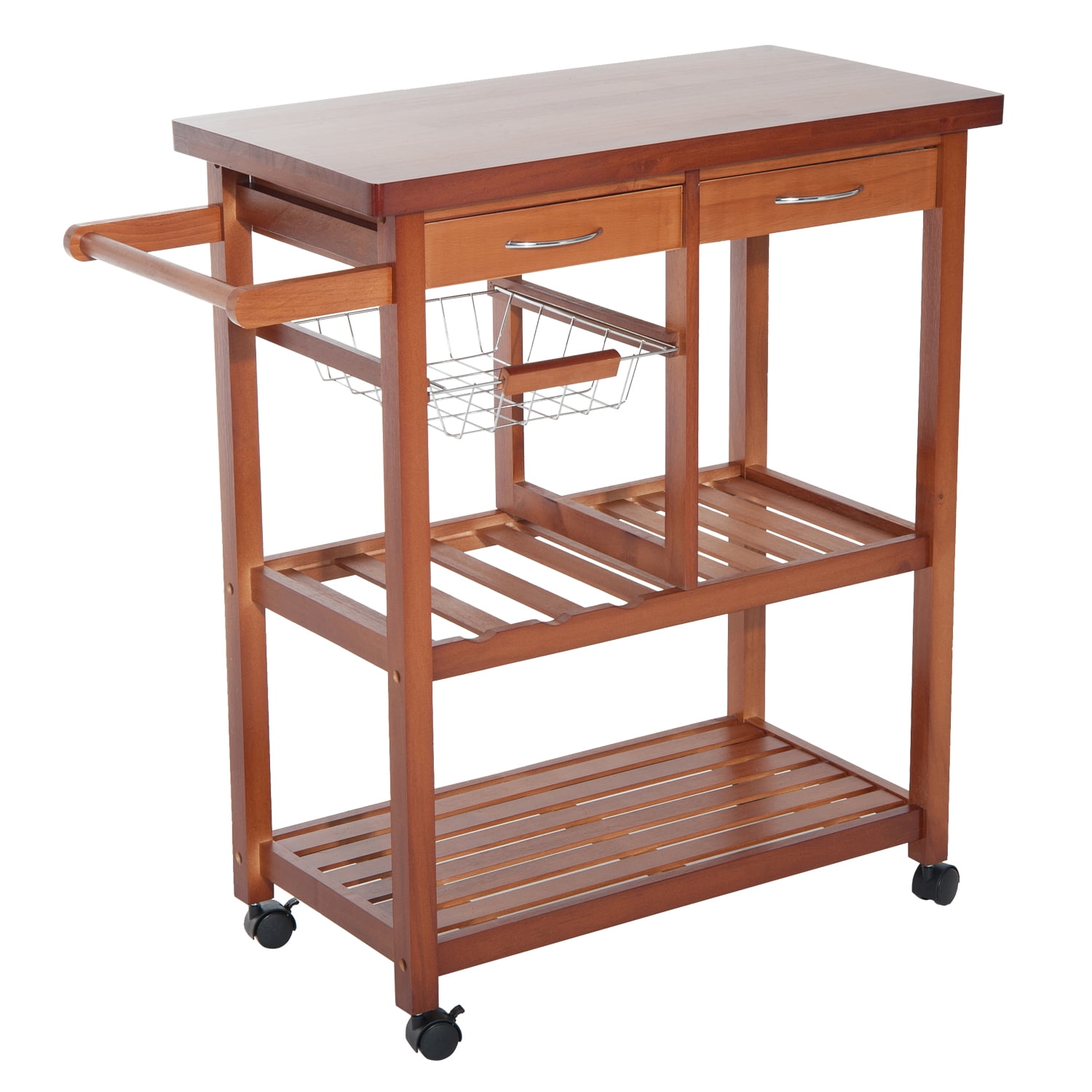 Microwave Cart With Storage Full Size Kitchen Red