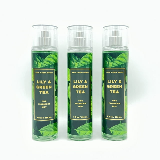 Bath & Body Works Lily & Green Tea 8oz Fine Fragrance Mist 3Piece Set