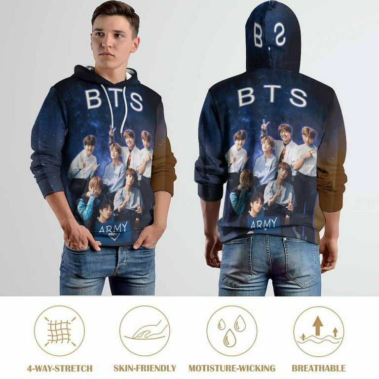 Kpop BTS Hoodie Unisex 3d Novelty Hoodies Graphic Hoodies Pullover