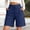 Navy, variant on Women Wide Leg Shorts High Waist Wide Leg Pocket Summer Vacation Linen Hiking Shorts Women Mint Green