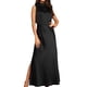 thumbnail image 1 of Vestido Formal De Satén Vestidos largos para mujer Vestido de noche con cuello simulado y abertura lateral para cóctel (negro L) Ygjytge para Mujer Negro T L, 1 of 8