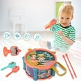 thumbnail image 2 of Un Ensemble d'Instruments de Musique pour Enfants, Percussions et Tambourin pour Tout-Petits, Orange Rouge, 2 of 6
