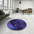 thumbnail image 4 of Ahgly Company Tapis Rond Lavable en Machine Intérieur Transitionnel Bleu Minuit, 7 Pieds Rond, 4 of 7