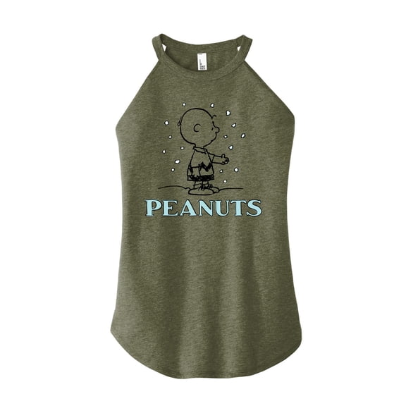 Peanuts - Charlie Snow - Juniors High Neck Tank Top