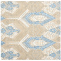 SAFAVIEH Wyndham Donella Geometric Wool Area Rug, Blue/Ivory, 7' x 7' Square