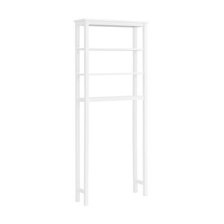 Alaterre Furniture Dover Over Toilet Organizer with Open Shelving, Space-Saving Bathroom Storage Unit, White
