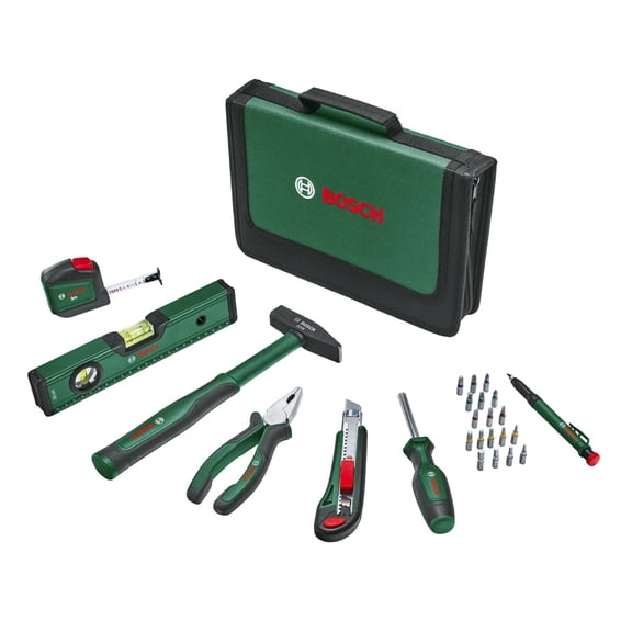 Universal 25-Piece Versatile & Durable | Hand Tool Set For General Home Repairs, Includes Knife, Pliers, Tape Measure, Spirit Level, Hammer & More Perfect For Diy Enthusiasts, Durability
