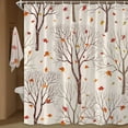 thumbnail image 1 of Fall Theme Shower Curtain Autumn Tree Leaves Farmhouse Thanksgiving Bathroom Decor with Hooks 70 x 70 Inches Ivory, 1 of 6