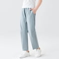 thumbnail image 3 of hoksml Girls Barrel Pants, UPF 50+ Elastic Waist Kids Back to School Water Resistant Trousers with Pockets, 3 of 6
