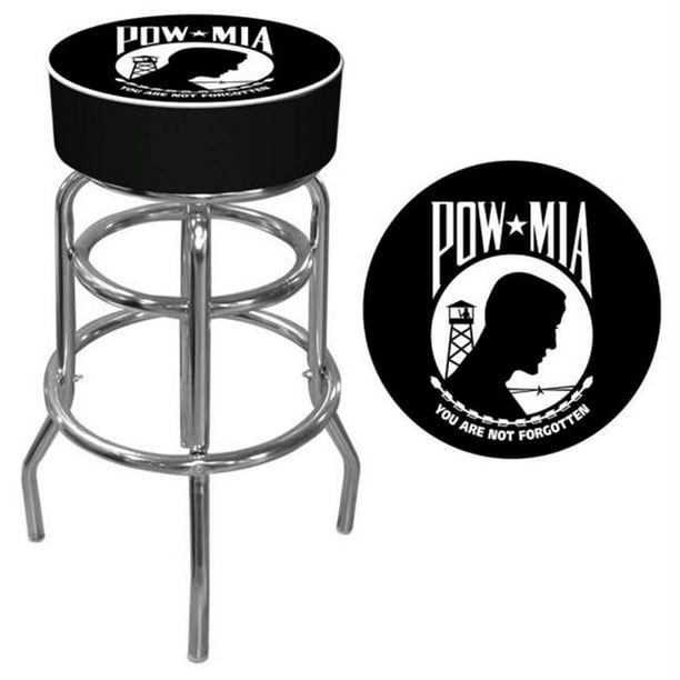 Pow Logo Padded Bar Stool Made In Usa, Bar Stools Made In Usa