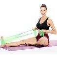 thumbnail image 2 of Yoga Elastic Band Exercise Resistance Bands Pilates Stretch Loop Rubber Band Fitness Training Workout Pull Rope for Gym 1.5m（blue）, 2 of 5