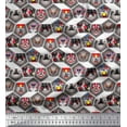 thumbnail image 1 of Soimoi Polyester Crepe Fabric Geometric & Dogs Patchwork Print Fabric by The Yard 52 Inch Wide, 1 of 3