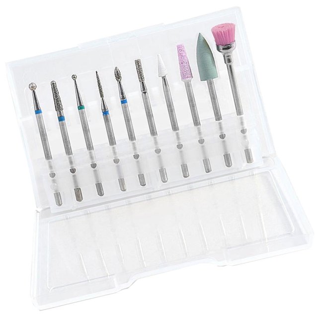 10 unids/set de brocas para uñas de acero de tungsteno, pulido de alta velocidad y resistente al desgaste 01 Yuyangstore Cabeza de molienda de acero de tungsteno
