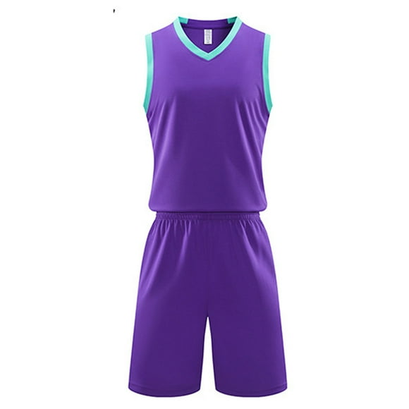MEZZALL Kids Boys Football Soccer Training Team 2 Pcs Sport Suit Tracksuit Workout Fitness Sportswear Classic Toddler Dailywear, Purple, 11-12 Years