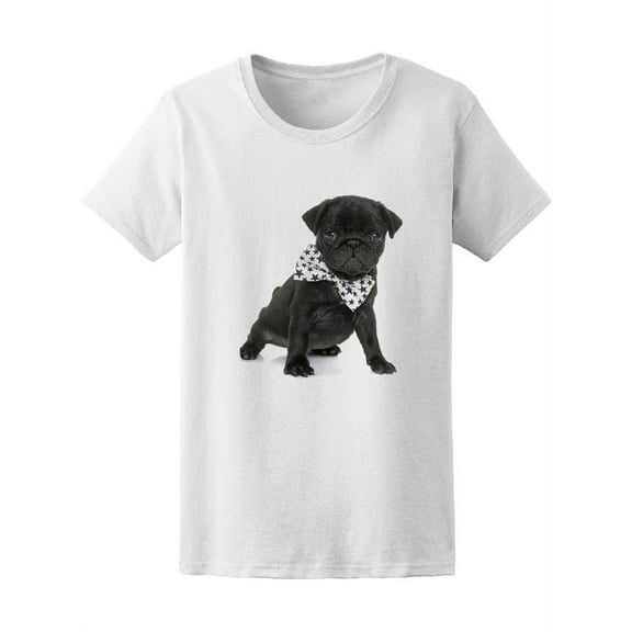 Black Pug With Bow Tie Tee Women's -Image by Shutterstock
