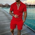 thumbnail image 4 of Baqcunre Track Suits For Men Set Men'S 3D Short Sleeve Suit Shorts Beach Tropical Hawaiianss Body Sports Shorts Suit Sports Suit Mens Outfits Tops For Men Red 5XL, 4 of 4