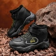 thumbnail image 6 of WhouRiu Big Boy's Outdoor Sneakers Lined Insulated Ankle Boots Child Warm Waterproof Resistant Winter Sneakers Black Big Kids1, 6 of 7