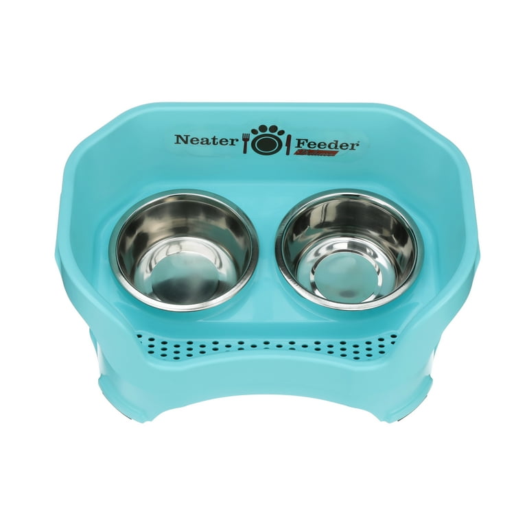 Neater Pets Big Bowl with Leg Extensions for Dogs - Raised for Feeding  Comfort - Extra Large Plastic Trough Style Food or Water Bowl for Use  Indoors or Outdoors, Aquamarine, 1.25 Gallon (