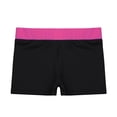 thumbnail image 3 of Sxiwei Girls Wide Elastic Waistband Sportswear Shorts for Dance Yoga Rose Red&Black 12, 3 of 6
