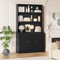 thumbnail image 6 of Homfa 77.2" Kitchen Pantry Cabinet with Microwave Stand, 3 Door Hutch Storage Cabinet with Shelves for Kitchen Living Room, Black, 6 of 8