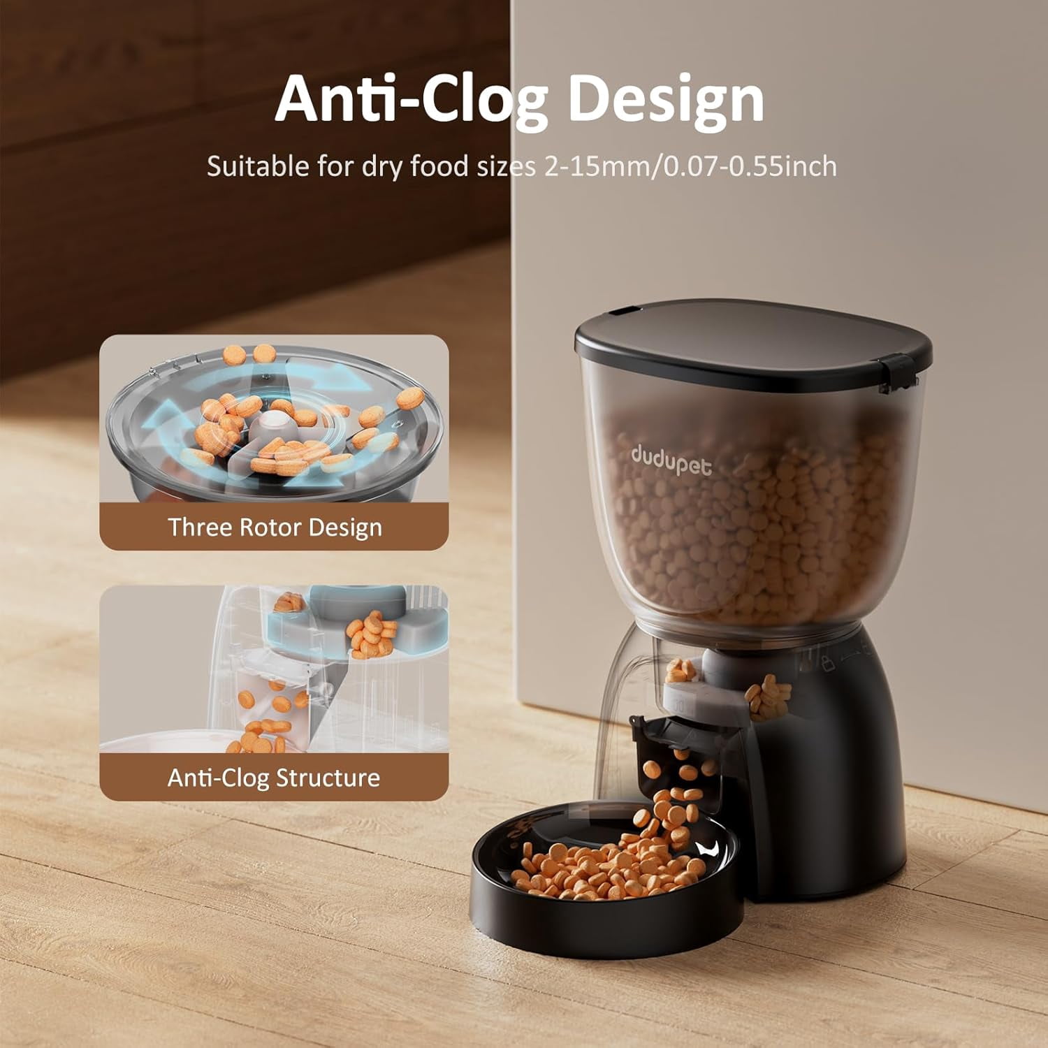 Automatic Cat Feeder WiFi, 5G App Control Timed Dispenser with Remote Feeding, 5L Auto Pet Feeder for Dry Food