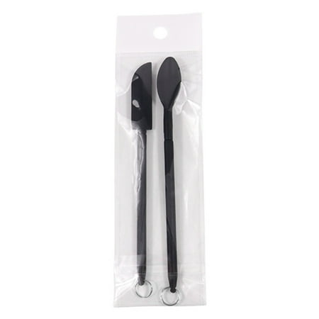 

2PCS Barbeque Silicone Cookware Spatula Spoon Soft Bristles Spread Liquid Kitchen Tool for BBQ Cutting Roast Meat Black 2-piece Set