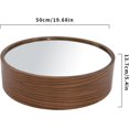 thumbnail image 3 of Bathroom Wall Storage Cabinet, Round Mirror Medicine Cabinet (Walnut), 3 of 9