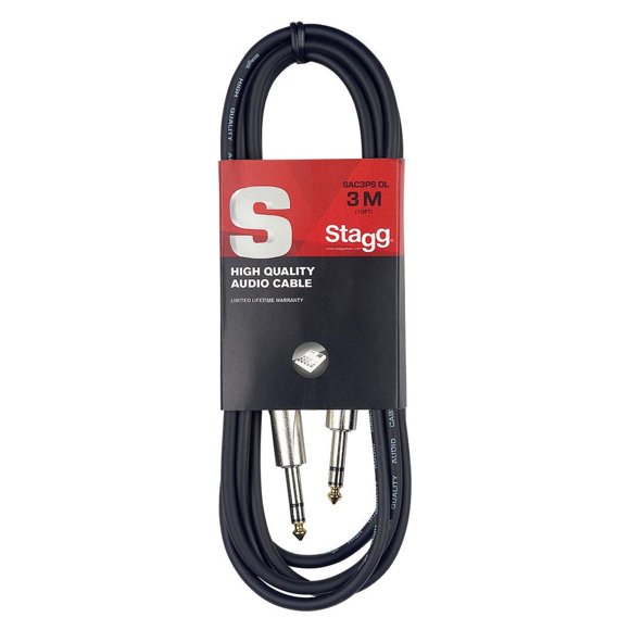 Cable de Instrumento Stagg Negro de Conector a Conector 3 m